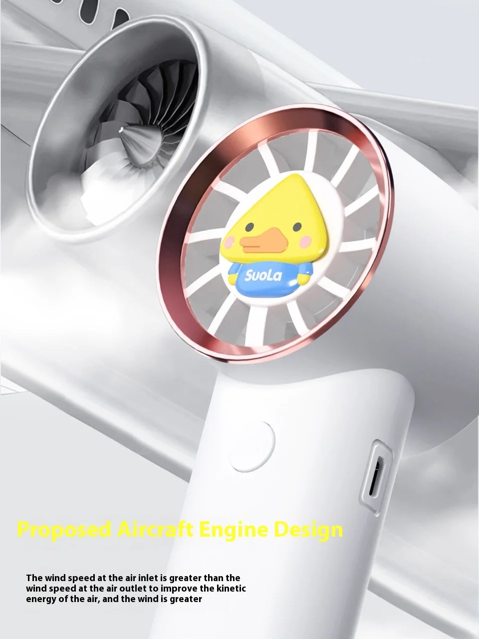 2025 Mini Portable USB Power Source Neck Fan Wearable Silent Plastic RV Pedestal Fan with Three Speeds for Outdoor Use - AirSoin
