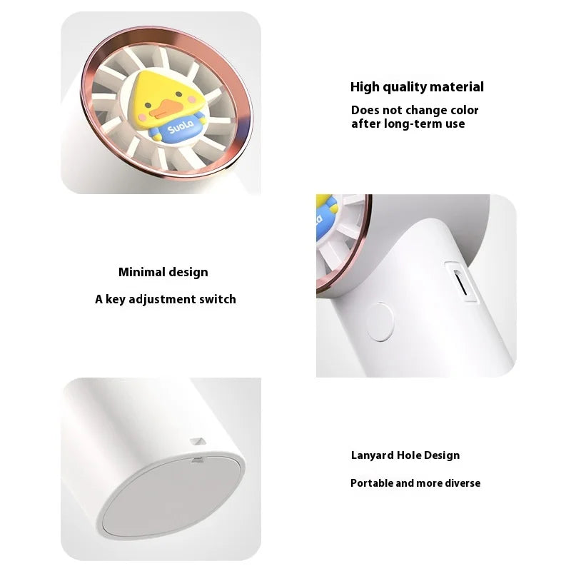2025 Mini Portable USB Power Source Neck Fan Wearable Silent Plastic RV Pedestal Fan with Three Speeds for Outdoor Use - AirSoin