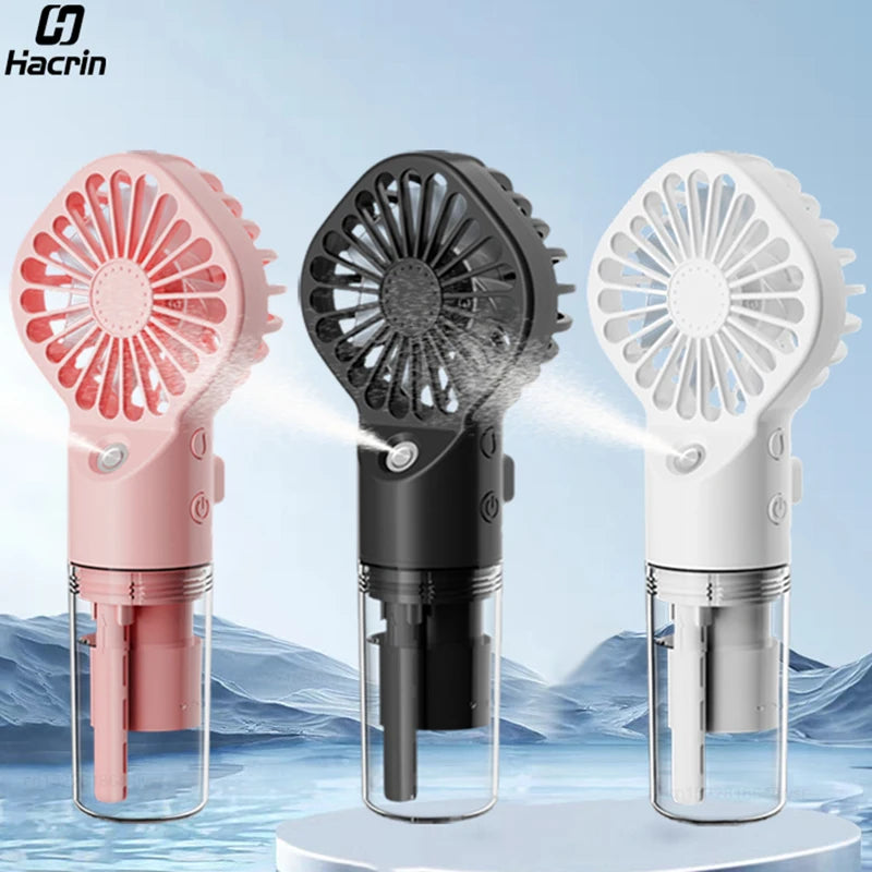 Ventilateur Humidificateur Portable – Mini Ventilateur à Main USB Rechargeable avec Brumisateur d’Eau Intégré - AirSoin