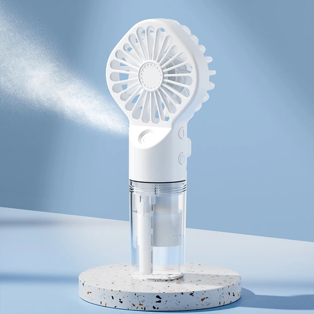 Ventilateur Humidificateur Portable – Mini Ventilateur à Main USB Rechargeable avec Brumisateur d’Eau Intégré - AirSoin