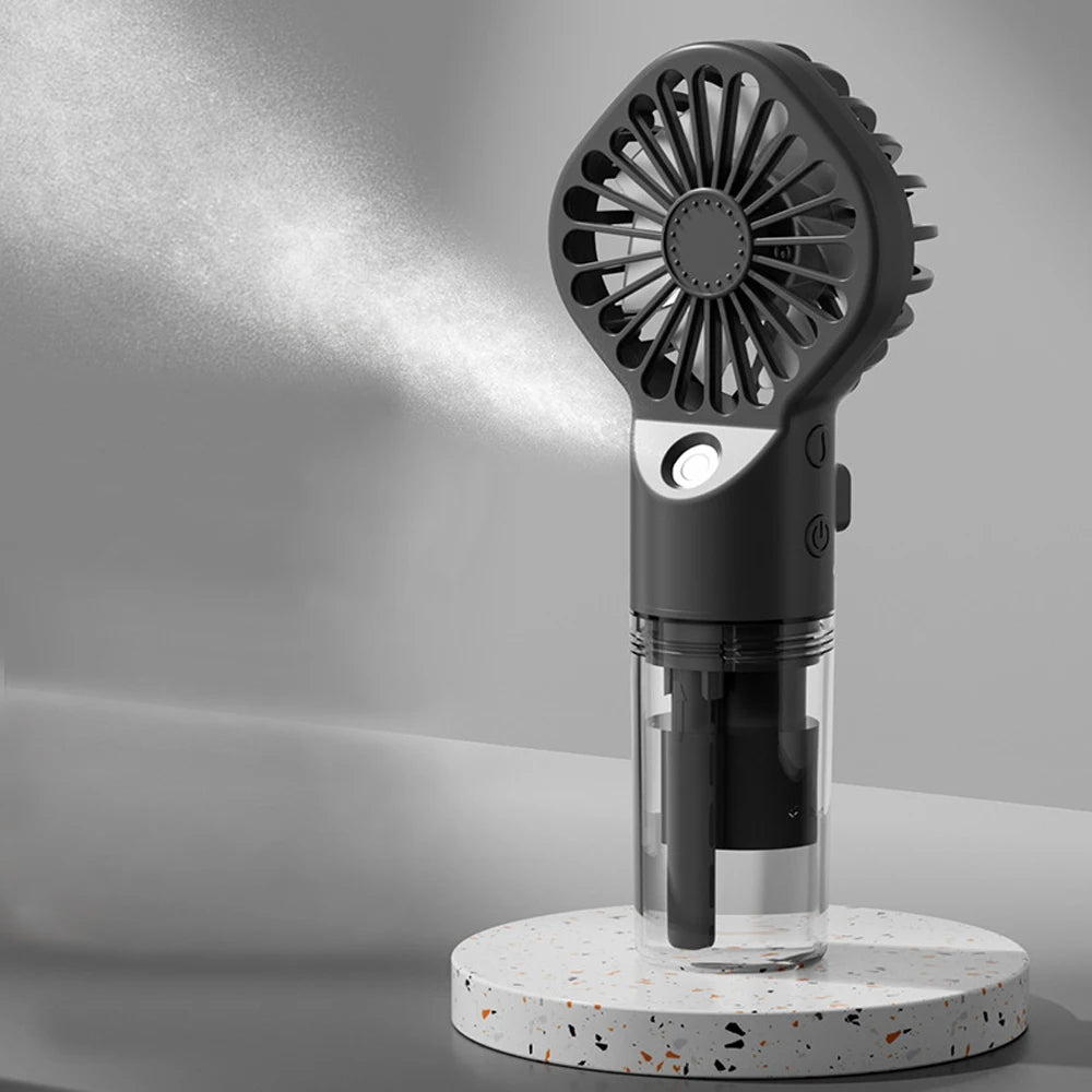 Ventilateur Humidificateur Portable – Mini Ventilateur à Main USB Rechargeable avec Brumisateur d’Eau Intégré - AirSoin