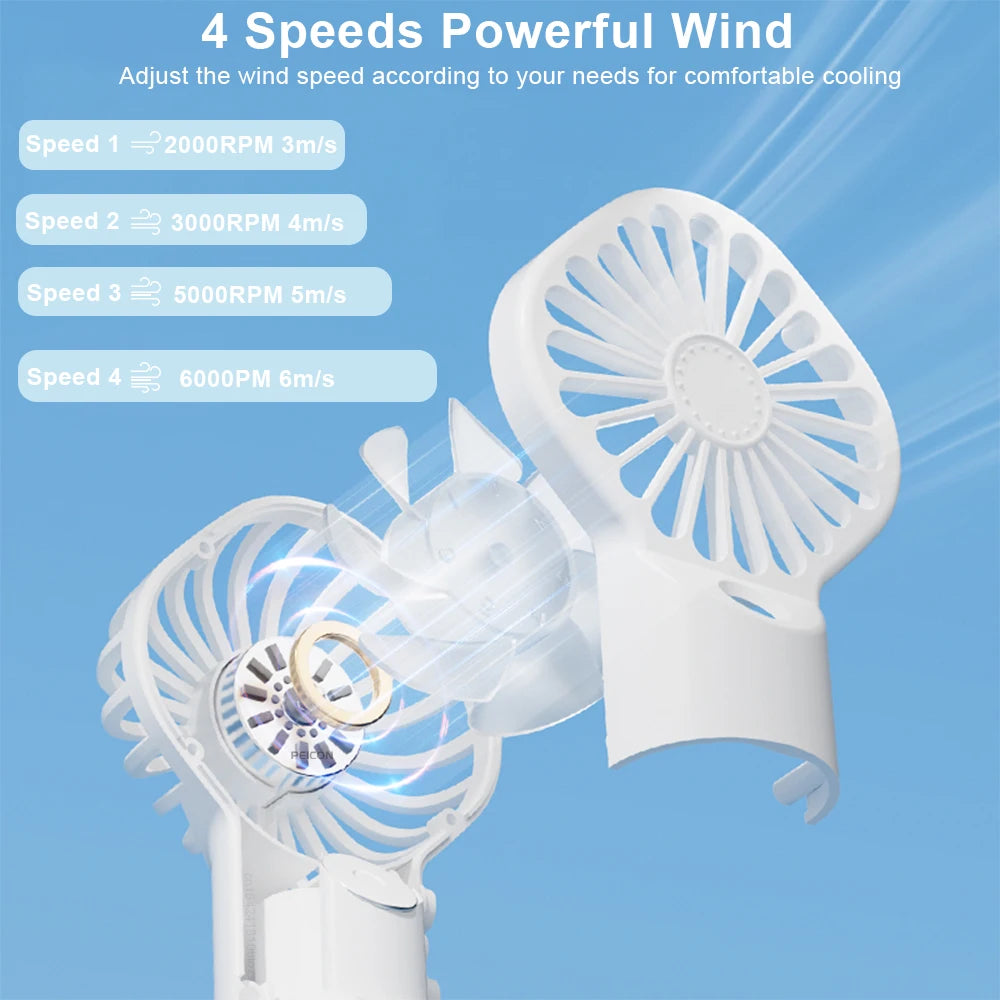 Ventilateur Humidificateur Portable – Mini Ventilateur à Main USB Rechargeable avec Brumisateur d’Eau Intégré - AirSoin