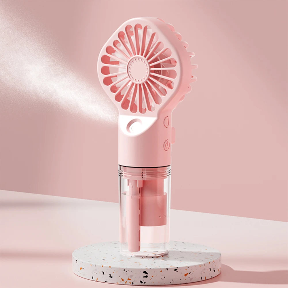 Ventilateur Humidificateur Portable – Mini Ventilateur à Main USB Rechargeable avec Brumisateur d’Eau Intégré - AirSoin