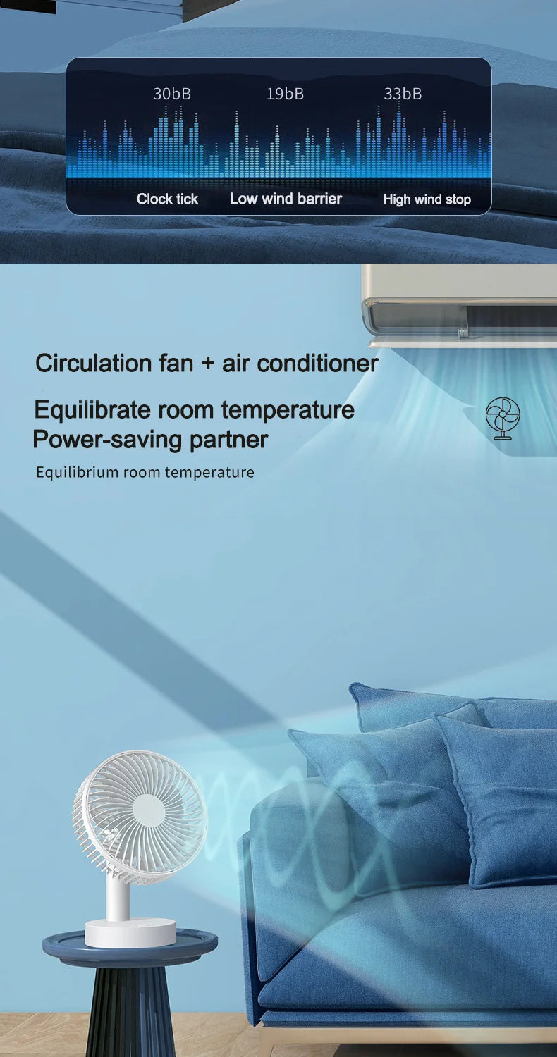 Ventilateur USB de Bureau – Silencieux, Portable, Puissant | Mini Ventilateur Étudiant / Maison / Bureau - AirSoin