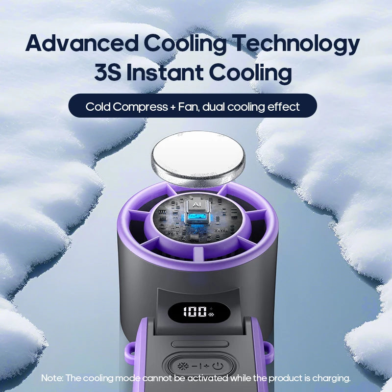 Mini Ventilateur Puissant à Main 100 Vitesses – USB Rechargeable 3600mAh, Pliable & Silencieux – Idéal Canicule & Voyage - AirSoin