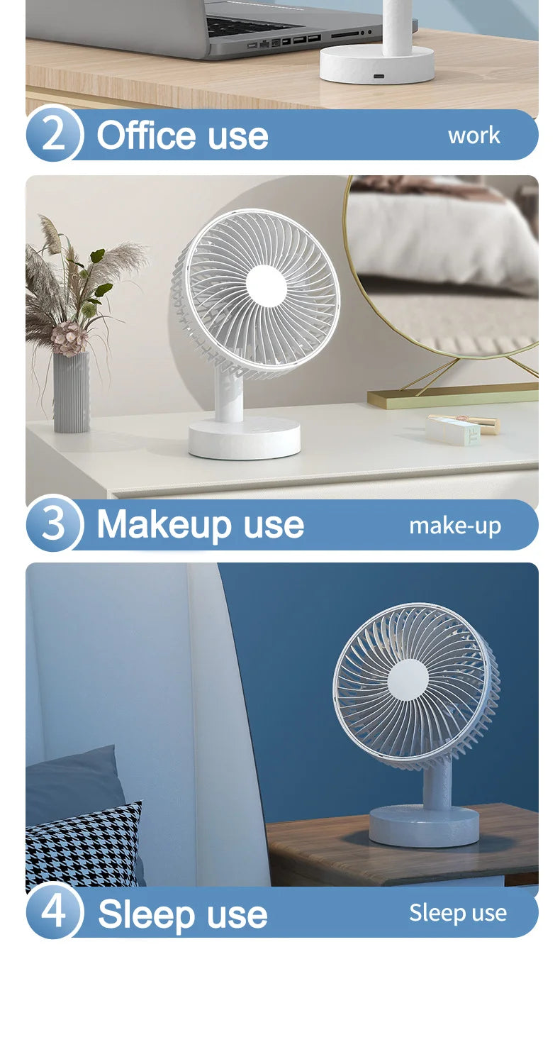 Ventilateur USB de Bureau – Silencieux, Portable, Puissant | Mini Ventilateur Étudiant / Maison / Bureau - AirSoin