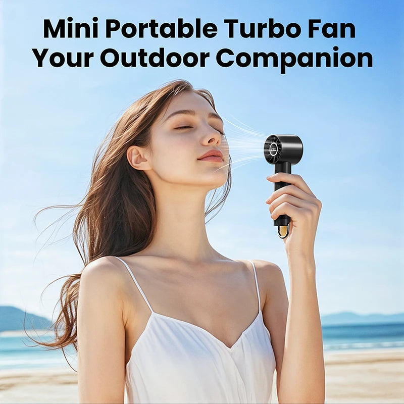 Ventilateur Portatif Mini – Ventilateur de Poche avec Écran LED & Lampe Torche, 3 Vitesses, Batterie USB Rechargeable 2000mAh - AirSoin