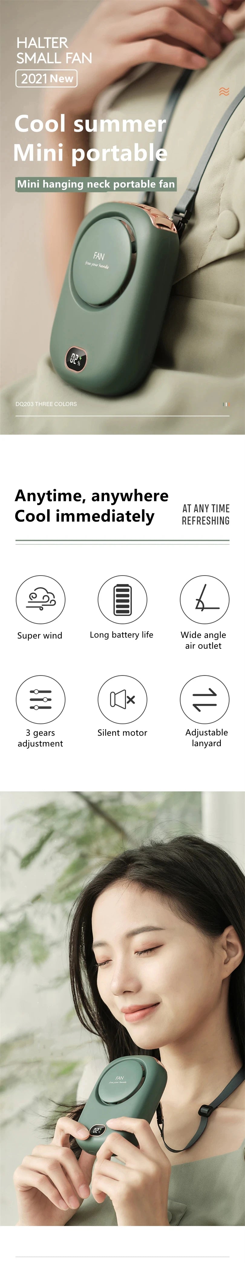 Ventilateur Portable Sans Hélice - Modèle Tour de Cou - Mini Portable Neck Fan. - AirSoin
