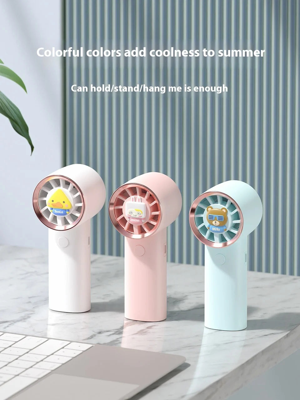 2025 Mini Portable USB Power Source Neck Fan Wearable Silent Plastic RV Pedestal Fan with Three Speeds for Outdoor Use - AirSoin
