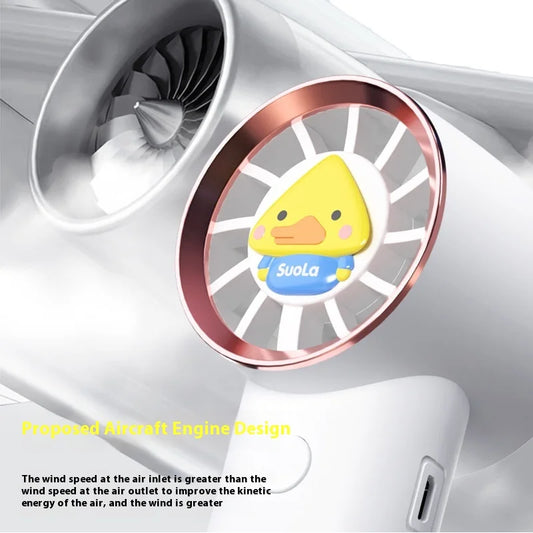2025 Mini Portable USB Power Source Neck Fan Wearable Silent Plastic RV Pedestal Fan with Three Speeds for Outdoor Use - AirSoin