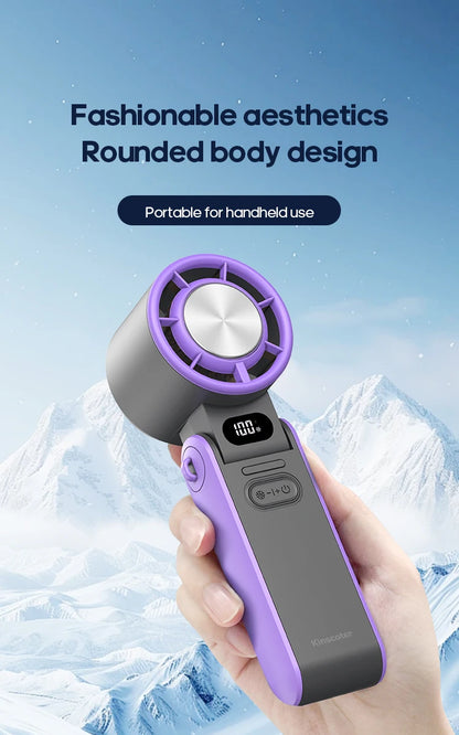 Mini Ventilateur Puissant à Main 100 Vitesses – USB Rechargeable 3600mAh, Pliable & Silencieux – Idéal Canicule & Voyage - AirSoin