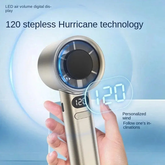Ventilateur Portable Sans Pales – 120 Vitesses, Mini Ventilateur USB Rechargeable à Main - AirSoin