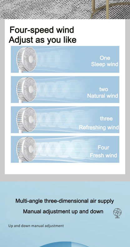Ventilateur USB de Bureau – Silencieux, Portable, Puissant | Mini Ventilateur Étudiant / Maison / Bureau - AirSoin