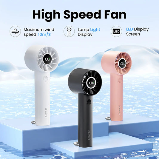 Ventilateur Portatif Mini – Ventilateur de Poche avec Écran LED & Lampe Torche, 3 Vitesses, Batterie USB Rechargeable 2000mAh - AirSoin