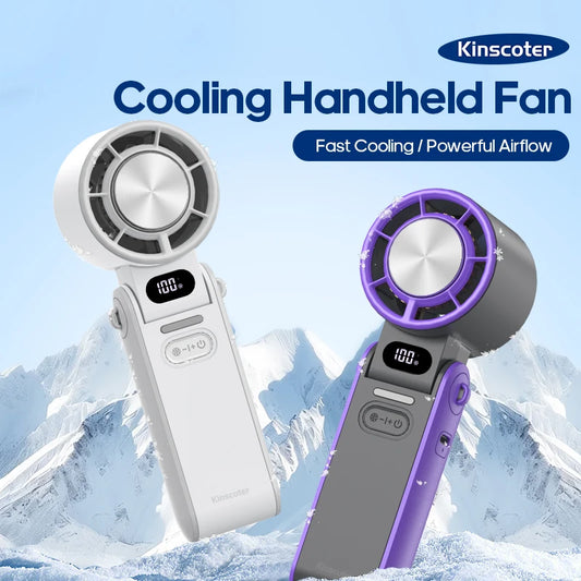 Mini Ventilateur Puissant à Main 100 Vitesses – USB Rechargeable 3600mAh, Pliable & Silencieux – Idéal Canicule & Voyage - AirSoin