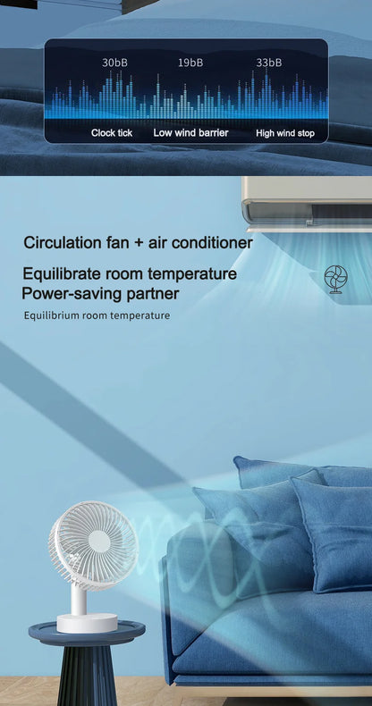 Ventilateur USB de Bureau – Silencieux, Portable, Puissant | Mini Ventilateur Étudiant / Maison / Bureau - AirSoin